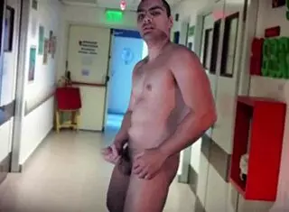 Nurse patient bodybuilder strokes monster cock in hospital solo