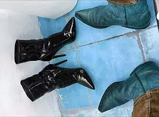 Pee Soaks Sexy Ankle Boots!