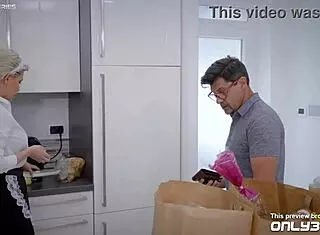 so this unplanned threesome just happened with a blonde, latina, and redhead maid in stockings