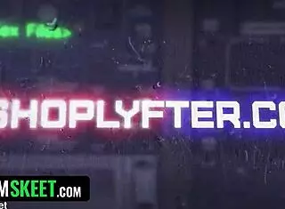 Naughty thief with pierced nipples gets punished for trying to steal