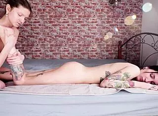 skinny blonde 18yo lesbians oil massage to horny webcam orgasms