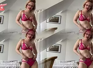 pink panties bulging on my crossdressing cock now!!