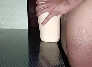 quickie anal sex with sally creampie between curvy thighs