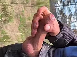 Flashing Big Cock as Ladies Watch Outdoors