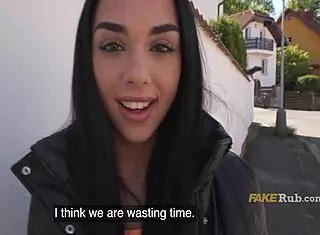 Public pickup petite Latina flashes pussy then begs for horny outdoor fuck