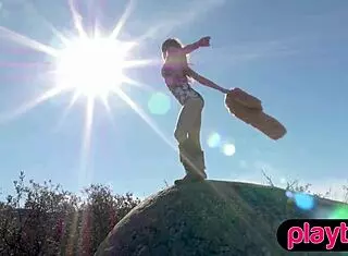 Petite Canadian Milf Strips Outdoor Exposing Bubble Butt Assets