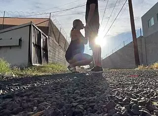 Blonde Couple Moans Through Public Pussy Lick and Car Fuck!