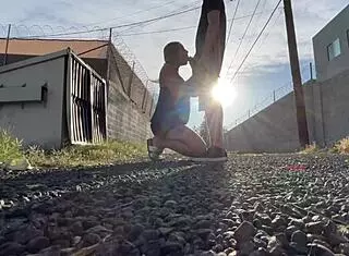 Blonde Couple Moans Through Public Pussy Lick and Car Fuck!