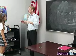 Uniform Coed Teen 18+ Swallows Classroom Monster Cock Jizz!