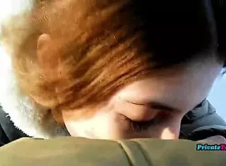 Russian Stepsister's Outdoor Deepthroat Cumshot