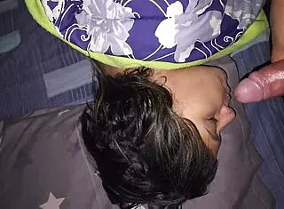 catching friend's fat milf mom alone in her bedroom flashing tits