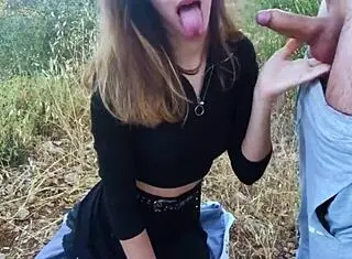 Hubby's best friend fucks me deep in public park 😩💦 creampie!