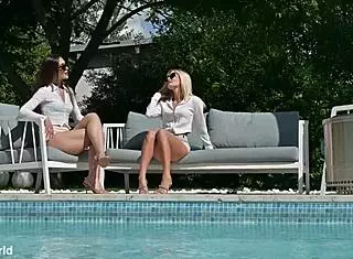 summer seminar flips into candee licious leo ahsoka steamy outdoor ffm threesome