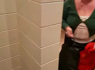 Tattooed Submissive Milf Drinks Piss in Mall Toilet Disgrace