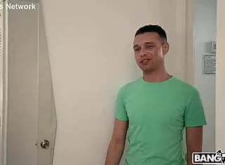 Ready for ass parade? Blonde's shaved pussy gapes from deepthroat and creampie shower audition!