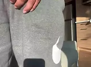 He strokes his throbbing nine-inch cock into toy for massive climax.