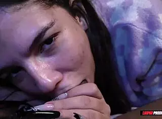 shy-faced skinny latina brunette loves giving her tasty asshole