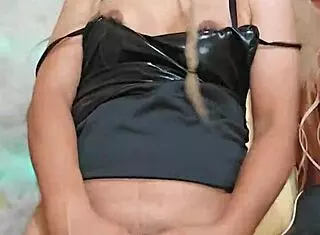 sexy crossdressing trans babe strokes in hot lingerie play
