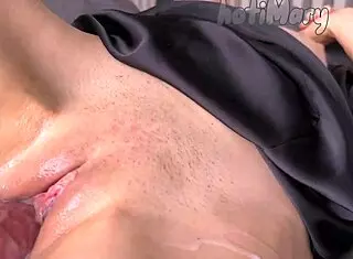 stepmommy screams in hard fuck orgasm as cum floods her wet milf pussy closeup