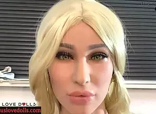 american beauty sex doll with fake tits takes deep pounding from horny stud