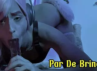 brazilian tease plays pussy with sneaky anal plug