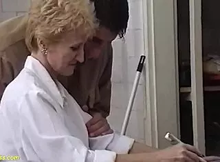 Hairy granny takes first rough pounding from huge cock