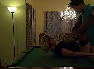 hot milf wife slammed hard on pool table! huge tits bounce wild!