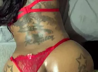 pov you're fucking me ebony babe big ass red lingerie creampie missionary doggystyle