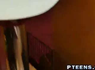 EXPERIENCED BLONDE TEEN 18+ RIDES TWO DICKS BENT OVER DOGGY