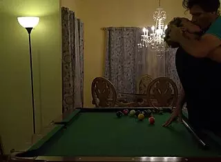 hot milf wife slammed hard on pool table! huge tits bounce wild!