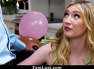 stepdaddy surprises stepdaughter with his throbbing dick as her special birthday gift from famlust