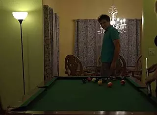 hot milf wife slammed hard on pool table! huge tits bounce wild!