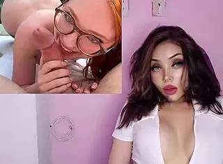 innocent tattooed latina with glasses orgasms hard on pov creampie