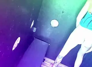 wife slut gloryhole creampie from strangers' loads in mouth