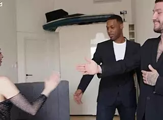 arab slut gags chokes on two huge cocks painful anal double