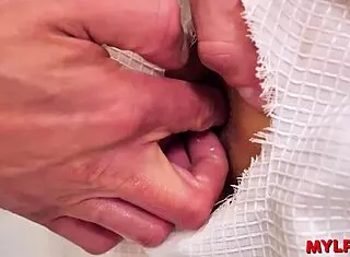 stepmom anal pounded by stepson through shower glory hole