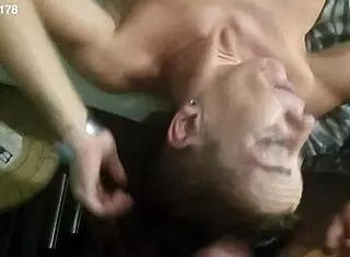 Krizia starts sucking hard then bends for deep anal pounding.