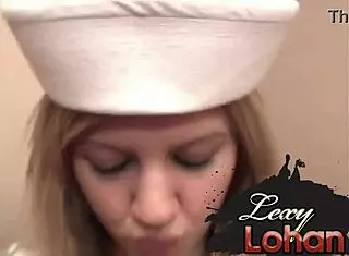 lexy lohan teases cameltoe blows cock like total slut