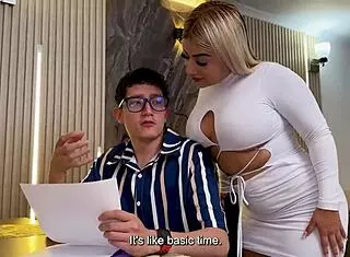 blonde begs tutor to wreck tight pussy 😩💦