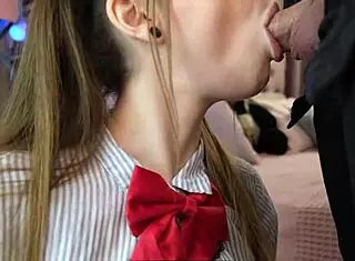 watch this girl suck cock deep closeup cum explosion