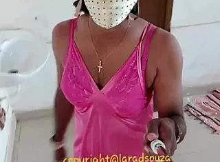 Indian Cd Lara Dsouza Pink Satin Nighty Fuck