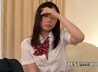 Sultry Schoolgirl Ichika Ayamori's Steamy Handjob Threesome Tease