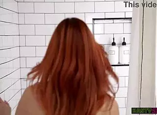 Delilah Day hides from stepbro then delivers deepthroat blowjob on monster cock before riding