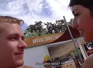 naughty girl thrilled picking up cash for public anal