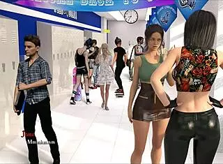 lesbian futanari masturbates hard in tense game part 1