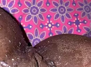 ebony slut takes bbc creampie deep in her squirting pussy