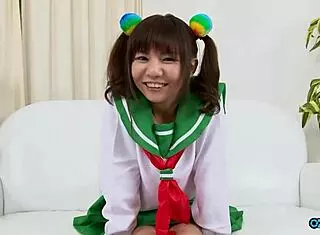 Cute Asian upskirts her tiny tits then gets shaved pussy fingered publicly