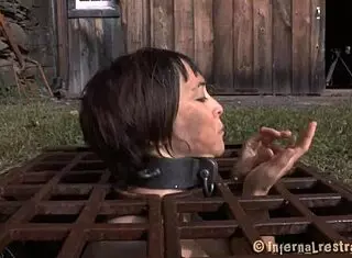 Bound couple endures rough bdsm spanking domination