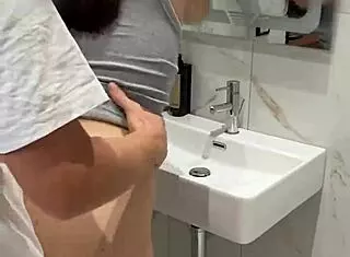 Party Bathroom Quickie Doggystyle Creampie While Dancing Continues