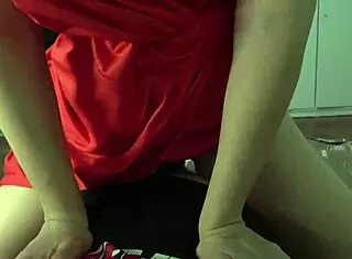 milf slut in sexy christmas dresses rides cock pov